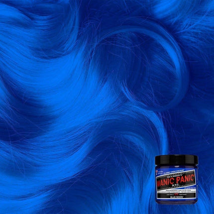 MANIC PANIC Classic Blue Moon Semi Permanent Hair Color - Neon Cool Blue Hair Dye for Women & Men That Lasts 4-6 Weeks - Vegan, Ammonia & Cruelty-Free - Create & Mix Custom Shades (4oz / 3pk)