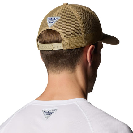 Columbia Unisex's PFG Logo Mesh Snap Back Cap, Beach/Bass, One Size