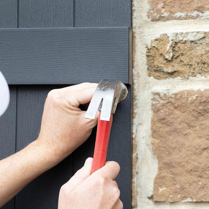 Ekena Millwork LL1C12X02400BD 12" W x 24" H Open Shutters with Center Slits Lifetime Vinyl Top with Fastener (Pair) Bordeaux