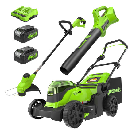 Greenworks 48V (24V x 2) 17" Brushless Mower+12" S