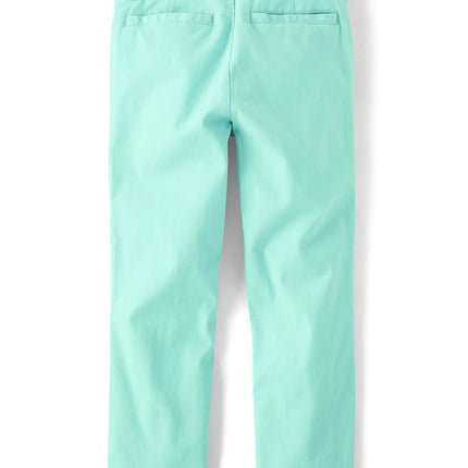 The Children's Place Pantalón de niño tipo chino elástico ajustado, aguamarina, 6
