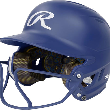 Rawlings | MACH HI-VIZ Fastpitch Softball Batting Helmet | Face Guard Attached | Royal | Junior - 6 3/8" - 7 1/8"