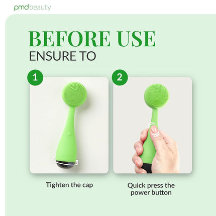 PMD Clean - Smart Facial Cleansing Device with Silicone Brush & Anti-Aging Massager - Waterproof - SonicGlow Vibration Technology - Lift, Firm, and Tone Skin on Face and Body