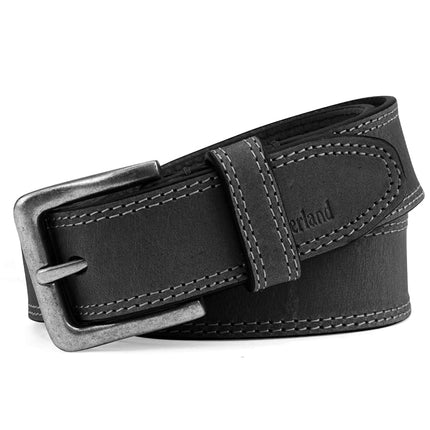 Timberland mens Classic Leather Jean Belt 1.4 Inches Wide, Black (Stitched), 42
