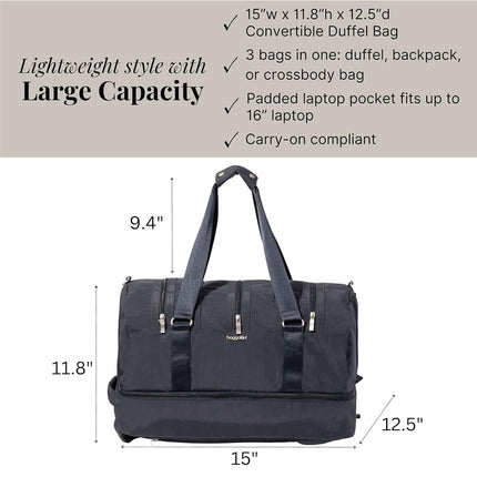 Bolsa de lona convertible Baggallini Multizip, azul marino, talla única