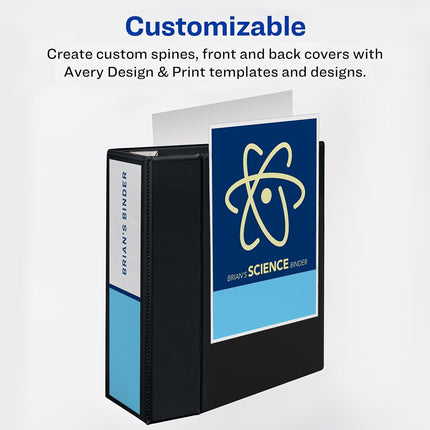 Avery Heavy-Duty View 3 Ring Binder, 5 Inch EZD Rings, Great for Portfolio Binders, Office Binders, School Notebook Binders, and More, 2 Red Binders (2-Pack of 79327)