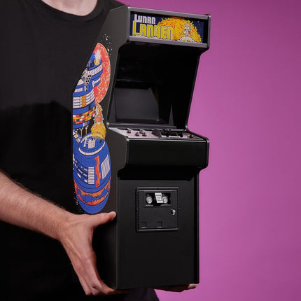 Quarter Arcades Lunar Lander Mini Atari Replica Cabinet with Original ROM – Retro Machine with Thrust Lever, CRT Lens, Rechargeable Battery – Mini Game for Home