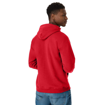 Hanes EcoSmart Hoodie, Midweight Fleece, Pullover Hooded Sweatshirt for Men, Deep Red, L