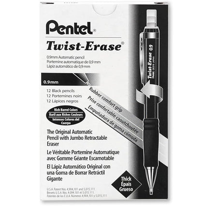 Pentel 0.9mm Twist Erase Mechanical Pencil (Pack of 12)