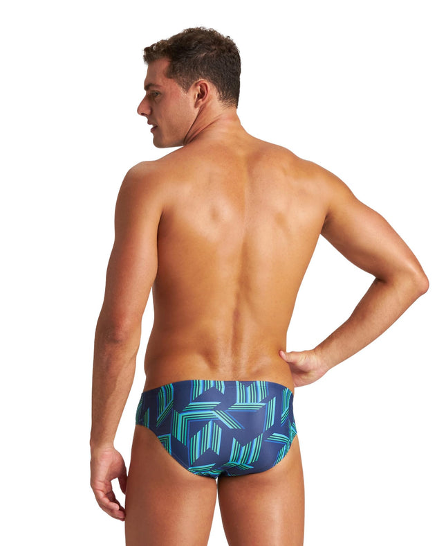 ARENA Slip de bain homme Puzzled Team Print MaxLife Maillot de bain athlétique Maillot de bain d'entraînement professionnel Maillot de bain de sport