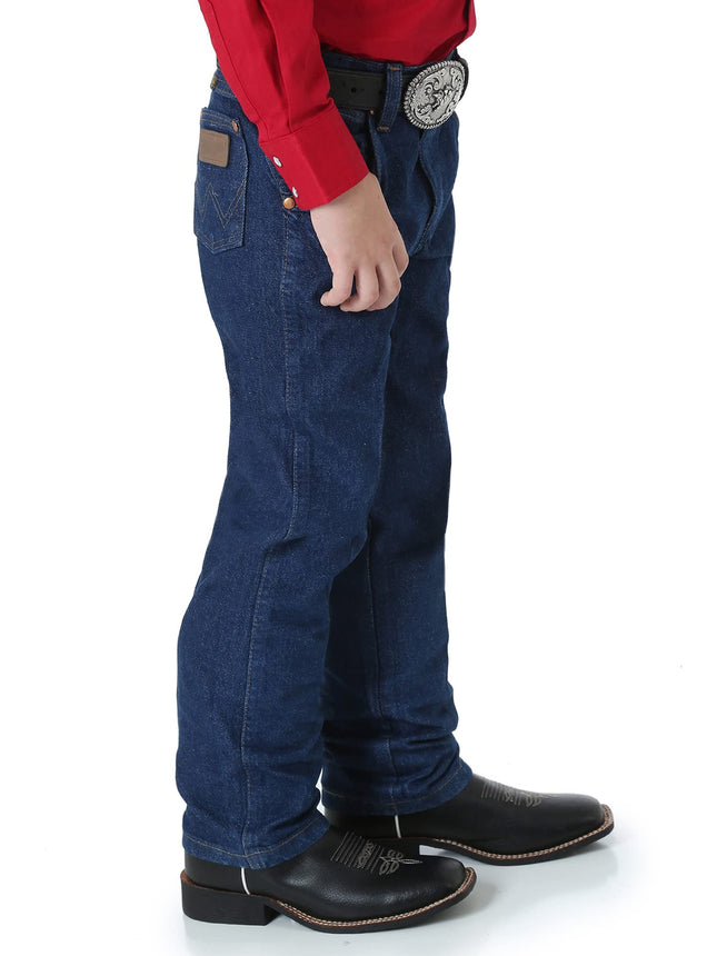 Wrangler Boys' 13MWZ Cowboy Cut Original Fit Jean, Prewashed Indigo, 16 Slim