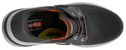 Skechers Delson 3.0 - Roth 210606 Chaussures basses à lacets élastiques pour hommes, anthracite orange, 12 UK