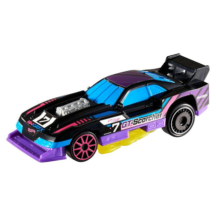 Hot Wheels Let's Race Activate! GT-Scorcher - Flames Activate as it Rolls! 1:32 Scale Toy Vehicle