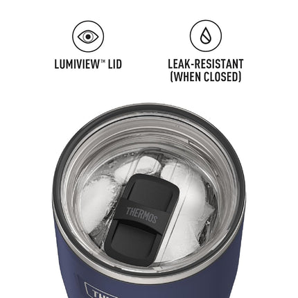 Mystic Navy-24 oz Stainless Steel Tumbler w/Slide Lock Lid