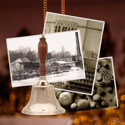 Bevin Bells Solid Brass Hand Bell | 2HB | New England Hardwood Handle | Elegant Hand Call Bell | Noise Makers | Loud Brass Bells | Easy to Grip Handle | Teacher Handheld Bell | Made in CT, USA