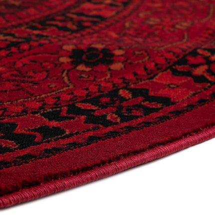 Tapis de la collection Unique Loom Tekke - Sheibani (ovale de 0,99 m x 1,60 m, rouge/noir)