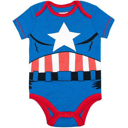 Marvel Baby Boys' 5 Pack Onesies - The Hulk, Spiderman, Iron Man and Captain America (3-6 Months)