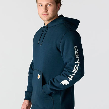 Carhartt Men's Loose Fit Midweight Logo Sleeve Graphic Sweatshirt, New Navy, M