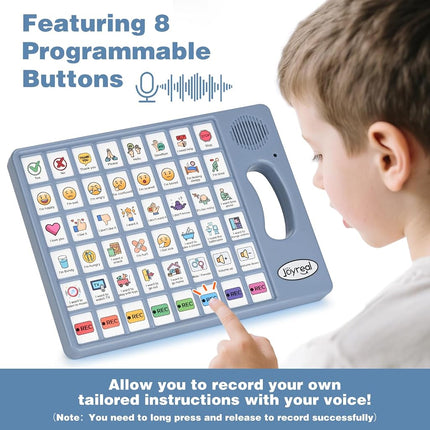 Joyreal AAC Device for Autism, Non Verbal Communication Tools for Speech Therapy & Stroke Rehab. Speech Communication Tablet, Autism Talking Aids with 8 Programmable Buttons & Adjustable Volume