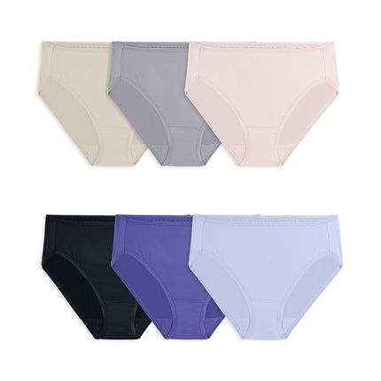 Fruit of the Loom Women's 6 Pack Microfiber Hi-Cut