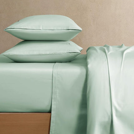 Lacoste 4-Piece Cotton Sheet Set, Solid, Iced Mint, California King