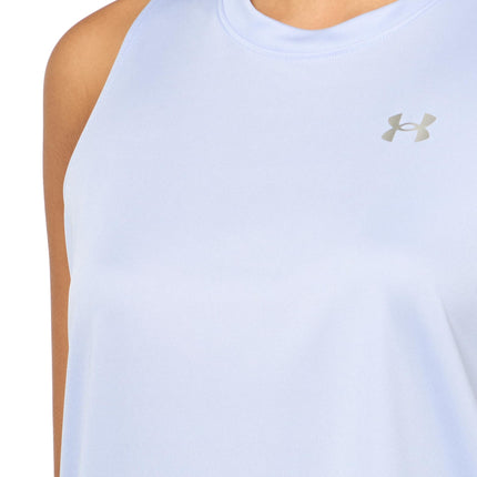 Under Armour Women's Velocity Solid Tank Top, (539) Celeste / / Metallic Silver, L