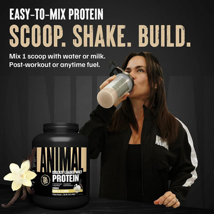 Universal Nutrition Animal Whey Isolate Loaded Whey Protein Powder Supplement, Vanilla, 4 Pound