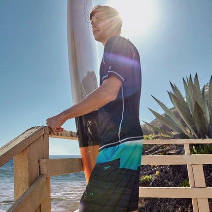 Speedo Men's Uv Swim Shirt Short-Sleeve Loose Fit Easy Tee