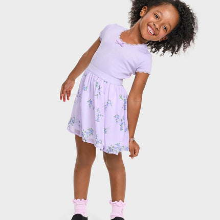 The Children's Place Baby Girls' and Toddler Short Sleeve Dressy Dresses, Loveable, 6-9 Months
