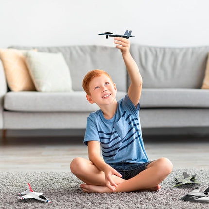 Lollipop US Air Force 4-Pack Toy Jet Squadron Die Cast Airplanes, Pull Back Military Fighter Jets, Diecast Air Plane Models