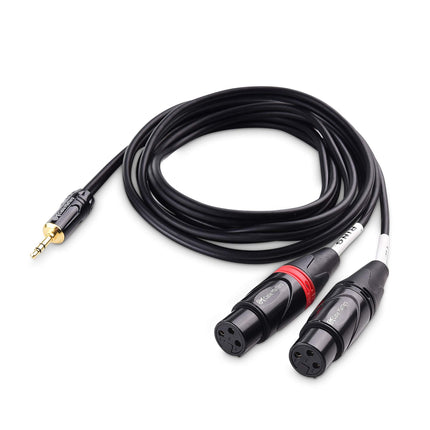 Cable Matters Cable TRS de 3,5 mm (1/8 de pulgada) a 2 XLR, cable divisor auxiliar macho a doble XLR - 1,8 m