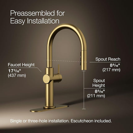 K22974-2MB Crue TOUCHLESS PD Deck FCT VBMBRS Vibrant Brushed Moderne Brass