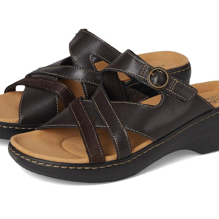 Clarks Women's Merliah Holly Slide Sandal, Dark Br
