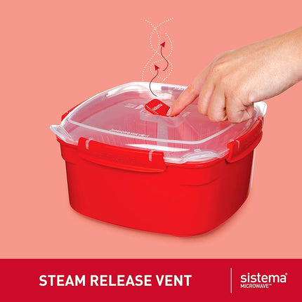 Sistema Microwave 3.2L Large Microwave Steamer, Red