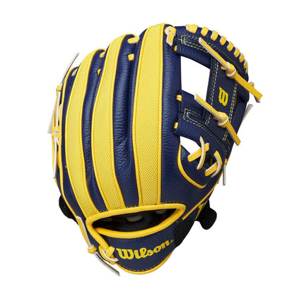 Wilson 2024 A200™ EZ Catch™ Savannah Bananas 10” T-Ball Glove - Right Hand Throw,Navy/Yellow