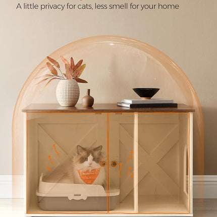 Feandrea Cat Litter Box Enclosure, End Table, 31.5 x 20.9 x 19.7 Inches
