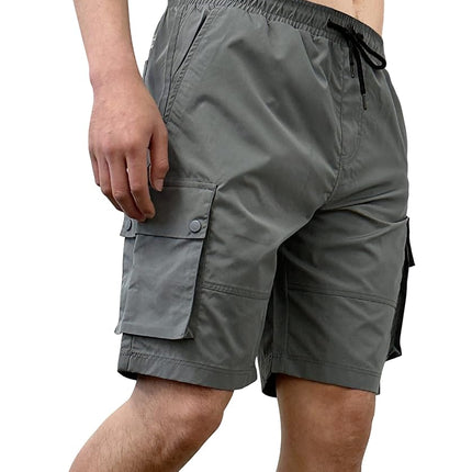 Southpole Men's Quick Dry Water Resistant Cargo Shorts, Inseam 9", Slim Fit, Lightweight, Grey, Small