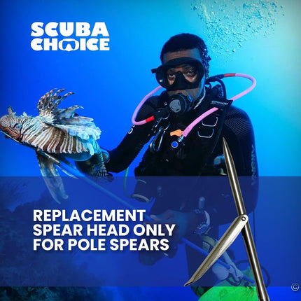 Spearfishing 12" Stainless Steel Pole Spear Tip Single Barb Head