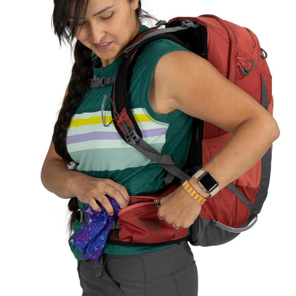 Osprey Tempest 22 Sac à dos de randonnée léger pour femme, Red Pampas/Coal Grey, Taille unique