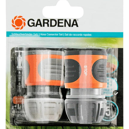 Gardena Hose Connector Set 13 mm (1/2 inch) and 15 mm (5/8 inch): For the beginning and end of the hose, connector to fit all Original system parts, UV and frostproof (18279-20)