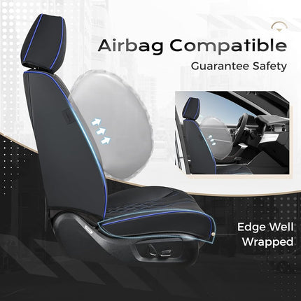 Coverado Car Seat Covers Full Set, 5 Seats Front Seat Cover and Back Seat Covers for Cars, Automotive Seat Covers Nappa Leather Waterproof Seat Covers, Car Seat Protectors Universal for Cars