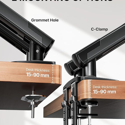 HUANUO Dual Monitor Arm for 13–32" Screen, Double Monitor Stand Holds 2–9kg