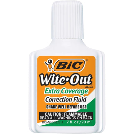 Bic Wite Out Líquido Corrector Cobertura Extra - 51443 .7 fl oz. Cada uno (2 por paquete)