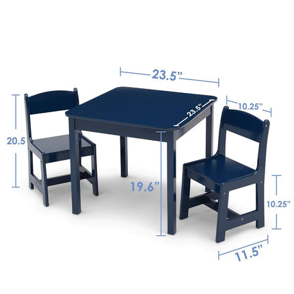 Delta Children Ma table et mes chaises pour enfants MySize (2 chaises incluses) – Idéales pour les activités créatives, l'heure du goûter, l'école à la maison, les devoirs et plus encore, Bleu