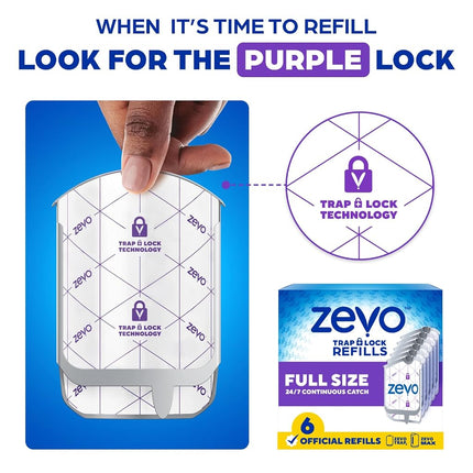 Zevo Flying Insect Trap Refill Cartridges for Fruit Flies & Gnats, 6 Count