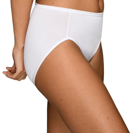 Vanity Fair Women Illumination Hi Cut Panty 13108, 3 Pack - White/Quartz/Beige, 7