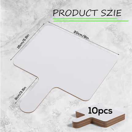 10pcs 9.6x8inch Dry Erase Answer Paddle, Hand Held Wooden White Board Double Sided Dry Erase Answer Board for Classroom Teaching Office Meeting Family Party