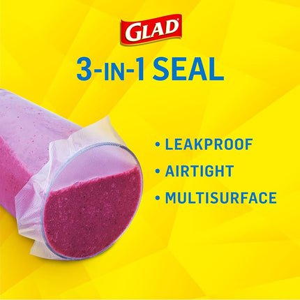 Glad Press'n Seal Plastic Food Wrap - 100 Square Foot Roll - 3 Pack