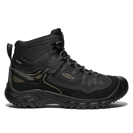 KEEN Men's Targhee 4 Mid Height Durable Comfortable Waterproof Hiking Boots, Black/Black, 10 UK