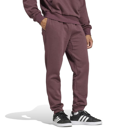 adidas Men's Essentials Feel Cozy Fleece Pants, Aurora Ruby/White, X-Small